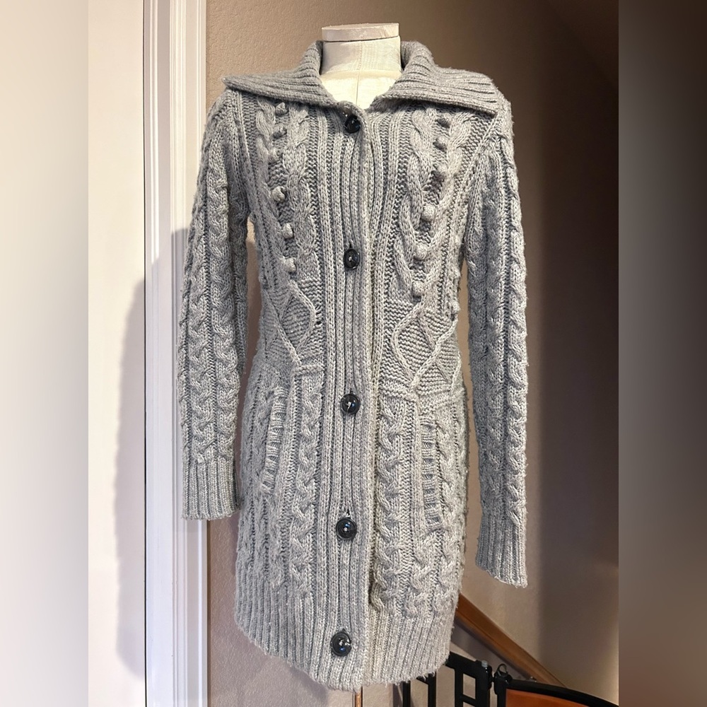 Jones New York Gray Button Down Sweater